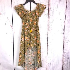 Summer Green with Flowers Shorts under Dress